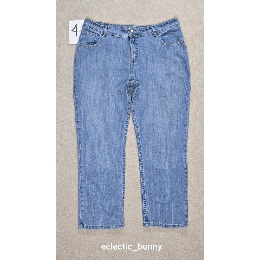 Riders by Lee Straight Leg Jeans 99% Cotton 1% Spandex Blue Denim Women's 20W P